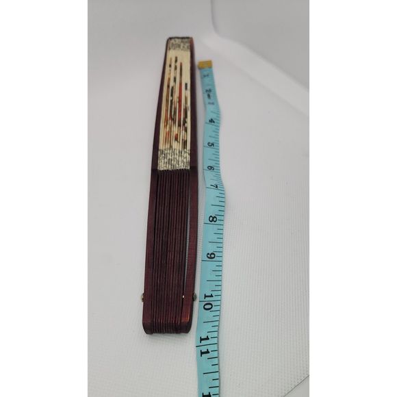 Authentic Wooden Chinese Silk Folding Hand Fan - Picture 4 of 9